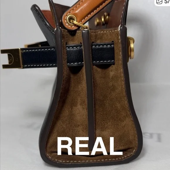 Don't buy a FAKE Tory Burch Lee Radziwill Suede/Leather double bag! - Picture 13 of 16